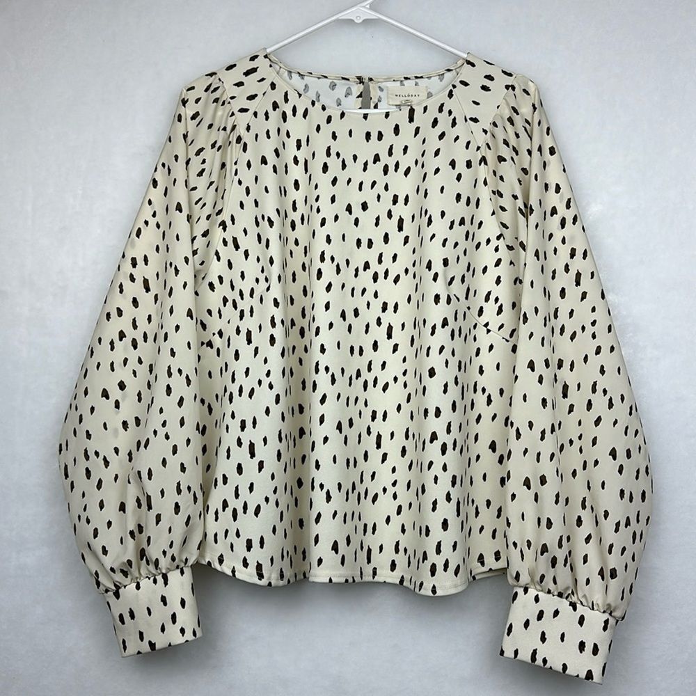 Melloday Women' Long Sleeve Printed Blouse Sz XLarge